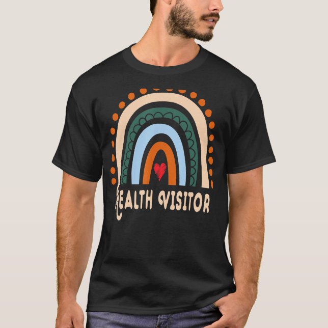 T-shirt Visiteur de santé Rainbow Cute Appréciation essent (Devant)