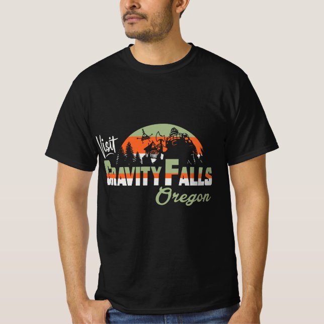 T-shirt Visitez Gravity Falls - Maison de la cabane Myster (Devant)