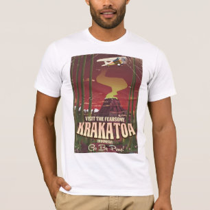 T-shirt Visitez l'affiche effrayante de voyage de Krakatoa
