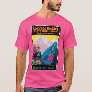 T-shirt Visitez Le Sleeve De Baseball Des Rocheuses Du Col