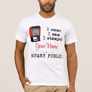 T-shirt Vit Le Timbre Publique Notaire Éteint Customisé