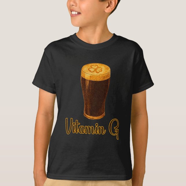 T-shirt Vitamin Beer Lucky Shamrock Funny Patrick’s Day Me (Devant)