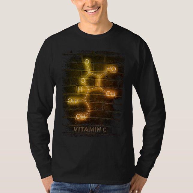 T-shirt vitamin c molecule composition chemical structure (Devant)