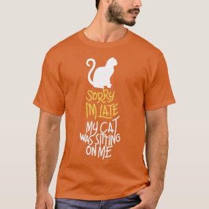 T-shirt Vitnage Chat noir Désolé Je suis en retard Mon Cha