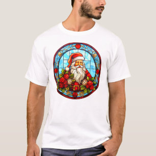 T-shirt Vitrail Père Noël ornement de Noël-67672