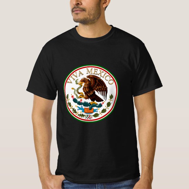 T-shirt Viva Mexico (Aigle du drapeau mexicain) (Devant)