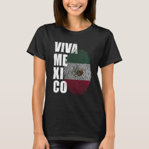 T-shirt Viva Mexico C'est dans mon ADN empreintes digitale