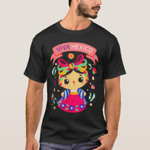 T-shirt Viva Mexico Chemise Enfants Filles Flores Mexicain