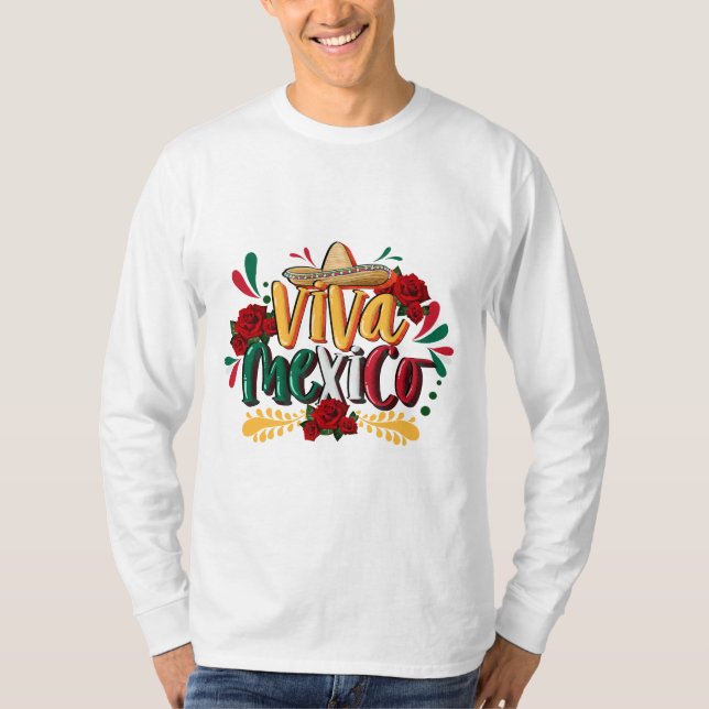 T-shirt viva mexico cinco de mayo, playeras personalizado (Devant)