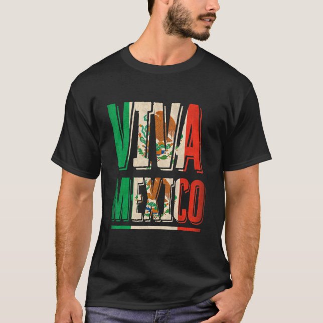 T-shirt Viva Mexico Hispanique Mexicaine Patrimoine Eagle  (Devant)