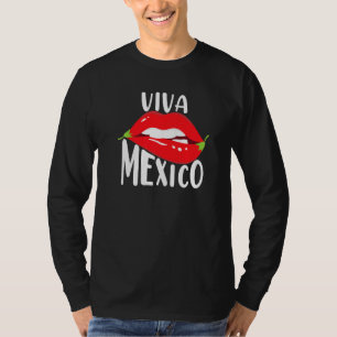 T-shirt Viva Mexico Mexicaine Poivre Lips Latino Maracas C