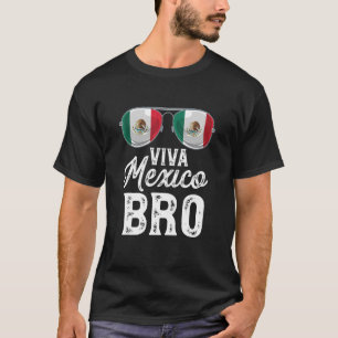 T-shirt Viva Mexique Bro Lunettes de soleil Mexicaine Flag