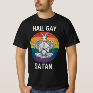 T-shirt Vive Gay Satan Drôle Gothique Gothique Chèvre LGBT