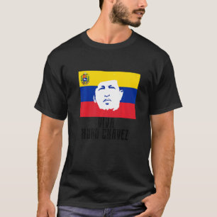 T-shirt Vive Hugo Chávez Face Au Drapeau