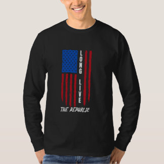 T-shirt Vive La République Drapeau Américain Patriotique D