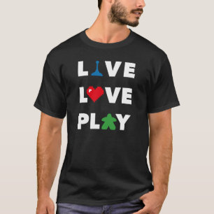 T-shirt Vivez, aimez, jouez la chemise des hommes blancs