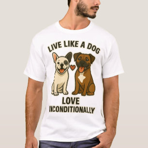 T-shirt Vivez comme un chien Amour inconditionnel (2)