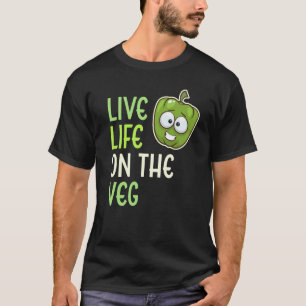 T-shirt Vivez La Vie Sur Le Poivre De Légume Végétalien De