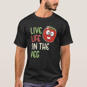 T-shirt Vivez La Vie Sur Le Végétal Tomate Végétalien Styl