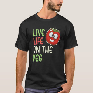 T-shirt Vivez La Vie Sur Le Végétal Tomate Végétalien Styl