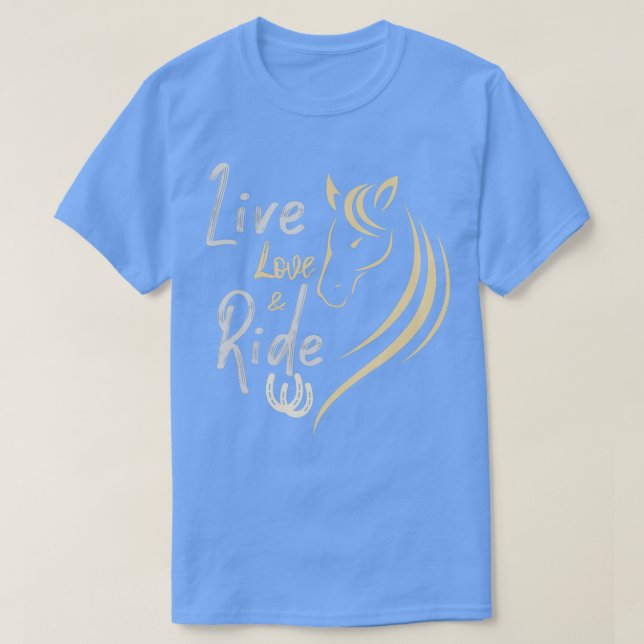 T-shirt Vivez l'Amour et faire du cheval à cheval Enfants  (Design devant)