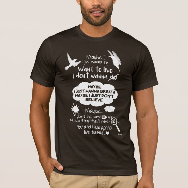 T-shirt "Vivez pour toujours" à côté de l'oasis [la (Devant)