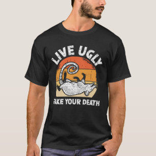 T-shirt Vivez Vilain Fake Votre Mort - Drôle Opossum