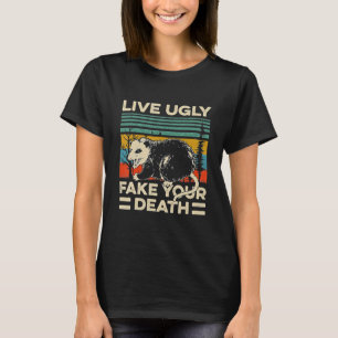 T-shirt Vivez Vilain Faux Votre Mort Rétro Opossum Amusan