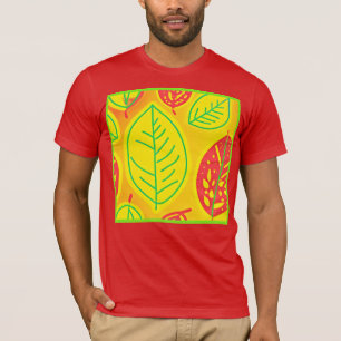 T-shirt Vivid Coloré Feuille Élégance Art