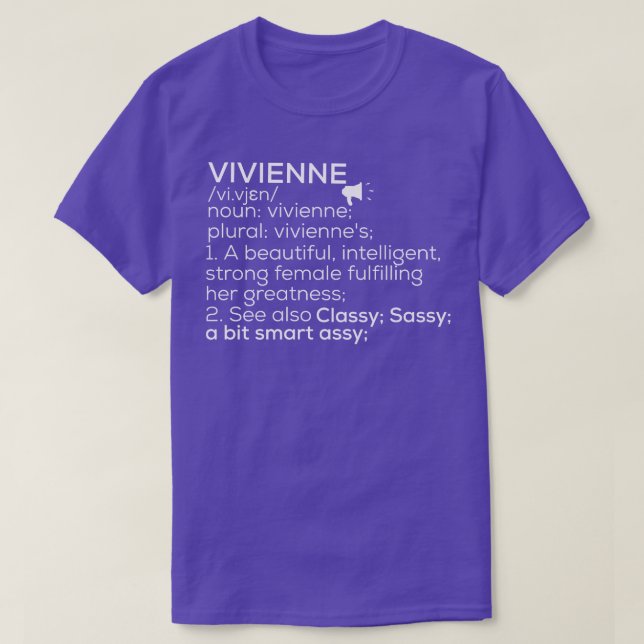 T-shirt Vivienne Nom Vivienne Définition Vivienne Female (Design devant)