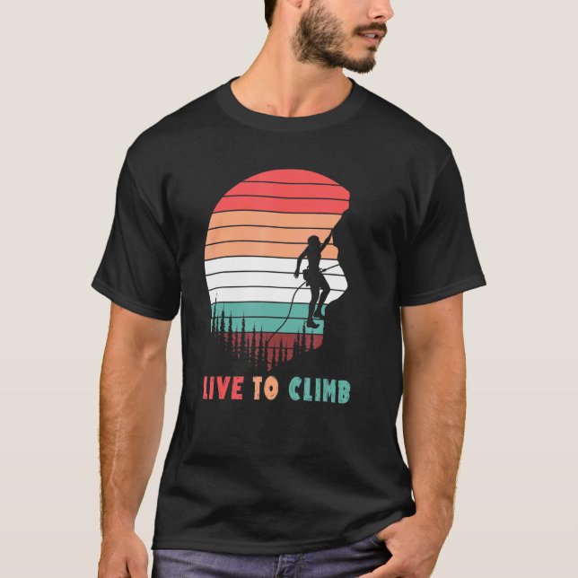 T-shirt Vivre à l'ascension - Escalade grimpeur Bouldering (Devant)