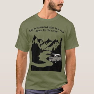 T-shirt Vivre dans une fourgonnette en bas près de la rivi