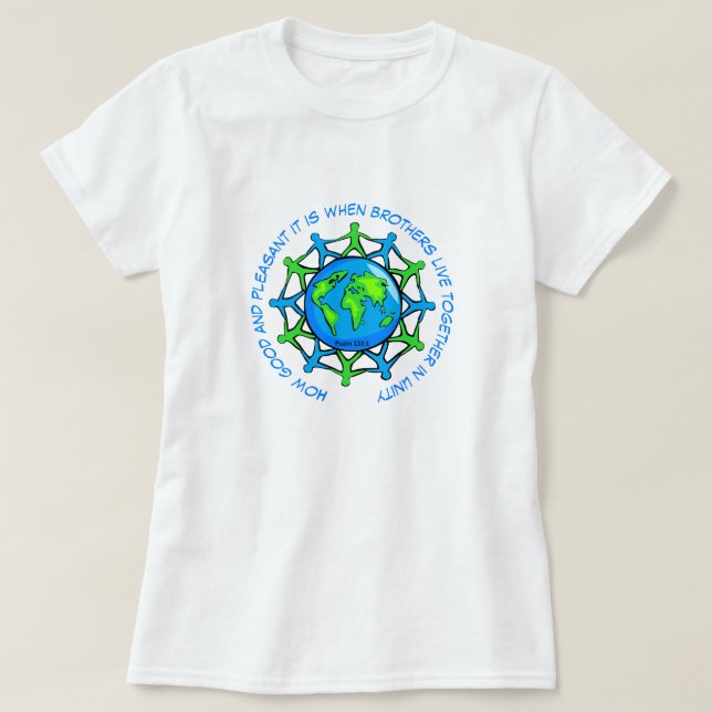 T-shirt Vivre ensemble dans l'unité Psaume inspirationnel (Design devant)