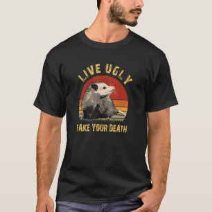 T-shirt Vivre Fake Votre Mort Opossum Chats moches Retro