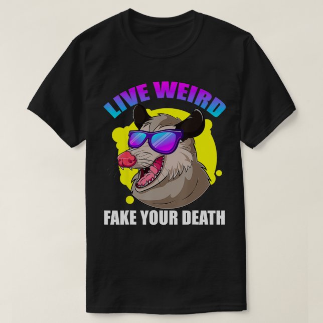 T-shirt Vivre Fake Votre Mort Opossum Possum Hommes Femmes (Design devant)