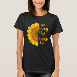 T-shirt Vivre ma meilleure vie tournesol Je vis mon meille