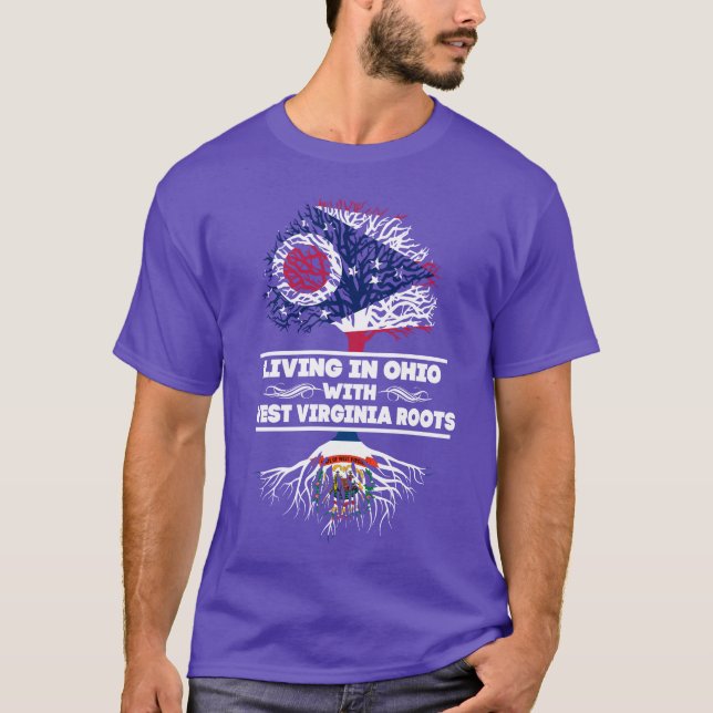 T-shirt Vivre Ohio Avec Chemise Racine Virginie Occidental (Devant)