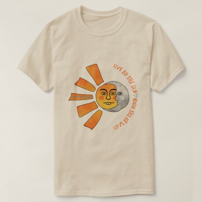 T-shirt Vivre Par Le Soleil Amour Par La Lune (Design devant)