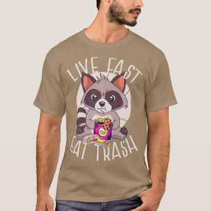 T-shirt VIVRE RAPIDE MANGER TRASH Funky Raccoon Manger Jun