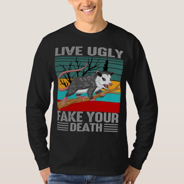 T-shirt vivre vilain faux ton opossum de mort (Devant)