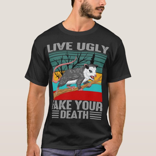 T-shirt vivre vilain faux ton opossum de mort (Devant)