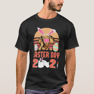 T-shirt Vizsla Chien Visage Masque Lapin Oeuf Lapin Jour d
