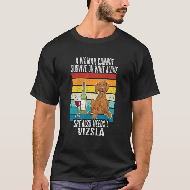 T-shirt Vizsla Mom Wine Hungarian Vizsla Dog Mom Women (Devant)
