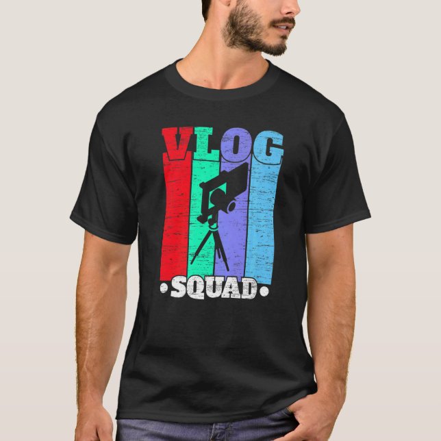 T-shirt Vlog Squad Social Media Content Creator Vlogger (Devant)