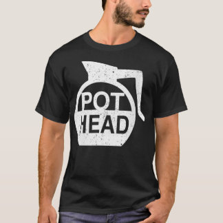 T-shirt VNeck de la tête de pot de café pour femmes