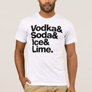 T-shirt Vodka & Soda & Ice & Lime. (lettres foncées)