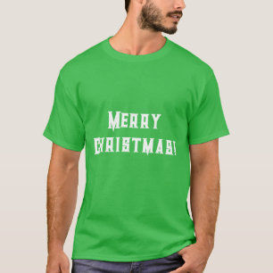 T-shirt Vœux de Joyeux Noël texte imprimé Shamrock Vert