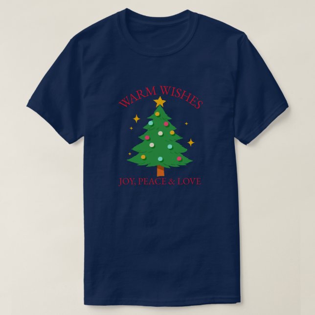 T-shirt voeux de Noël avec l'arbre (Design devant)