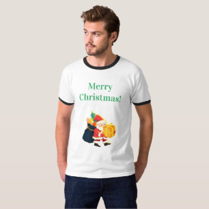 T-shirt Vœux Noël Imprimé Joie Célébration Sonnerie