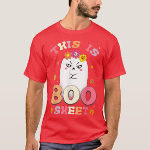 T-shirt Voici Boo Sheet Retro Halloween Super Cute Ghos